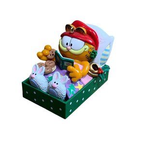 Vintage 1996 Garfield Holiday Cat Napping Christmas Enesco Ornament